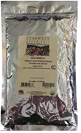 Organic Parsley Leaf Powder 1 Pound (453 grams)