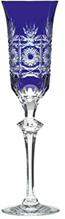 ARNSTADT KRISTALL Bicchiere da spumante Dresda blu cobalto (25,3 cm) – cristallo soffiato · levigato a mano · realizzato a mano in Germania