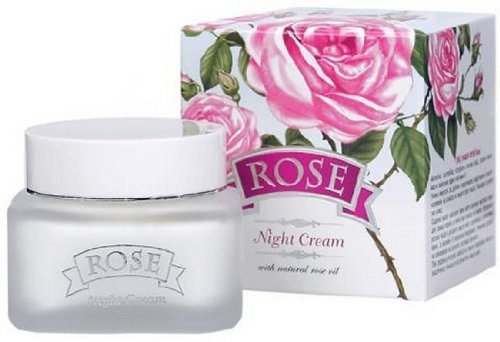 Night cream ROSE. Cosmetic series Rose Naturals Rose oil, rose water, Q10