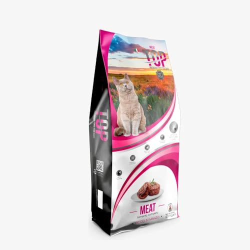 Top Cats Meat - Gusto Manzo, alimento secco adatto formulato per Gatti Adulti di tutte le razze - 20 kg