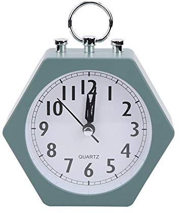 AUNMAS Small Non Ticking Alarm Clock, 5.1 x 5.1 x 2.3in Silent Digital Battery Operated Ascending Sound Classic Bedside Clock for Bedrooms Traveling Heavy Sleepers(2#)