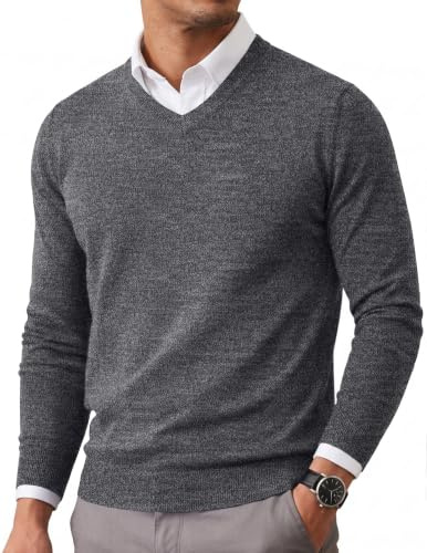 Coofandy Pull | Coupe ajustée, légère et douce, mode automne-hiver, solide, décontracté, classique et vintage, ourlet et poignets côtelés