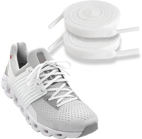 NDTEZUGT 6mm Cordones Planos Finos para On Cloud Zapatillas, Cordones para Zapatos Deportivos de Repuesto (Blanco,47/120cm)