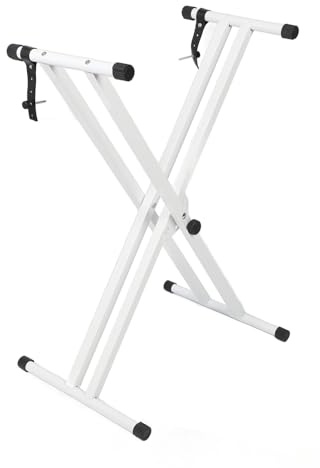 Cocoarm X Frame Keyboard Stand Heavy-Duty Metal Electronic Piano Stand Adjustable Height & Width Piano Keyboard Stand Digital Piano Stand with Locking Straps for 54-88 Keys
