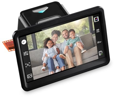 HP FilmScan Touch Screen Film & Slide Scanner Digitizer with 7” Adjustable LCD Screen, Quickly Convert Negatives & Slides to Digital 22MP JPEG Photos, Compatible with 135, 126 and 110 Film & Slides