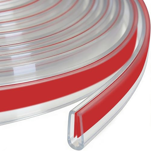 Rusoz Profili in Gomma, Protezione Portiera Forma di U Flessibile Adatta per 4-5 mm, Paracolpi Portiere per Bordi Taglienti di Parti in Lamiera(Trasparente, 3m)
