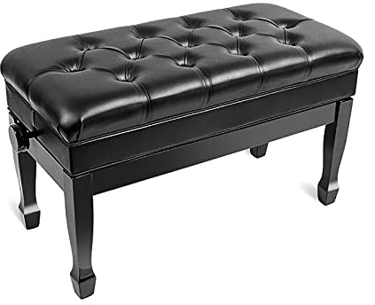 Pianopall Pianopall Lyxig pianobänk, med stort förvaringsfack och vattentät dyna, 10 cm höjdjusterbar, lämplig för de flesta pianon. Vackert,