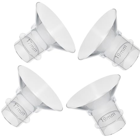GALPADA 4pcs Inserts de Bride en Silicone pour Tire-lait Portable, Accessoires Anti-usure et Stérilisables la Vapeur, Conversion 17mm à 19mm pour Usage Mammaire