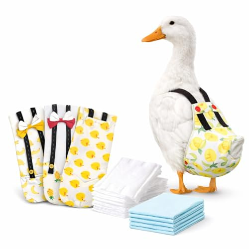 Duck Diaper Care Kit, Reusable Diapers with Disposable Liners and Pads, Indoor Duck & Chicken Care Set(L)