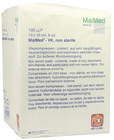 VLIESKOMPRESSEN unsteril 10x10 cm 6fach 100 St