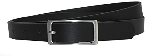 Vascavi Ledergürtel, 2 cm breit, Made in Germany, echt Leder Gürtel für Damen, als Hüftgürtel, kürzbar (90 cm Gesamtlänge 100 cm, Schwarz)