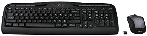 Logitech MK335 Quiet Wireless Keyboard and Mouse Combo - Black/Silver Keyboard and Mouse Combo Wireless, Ambidextrous