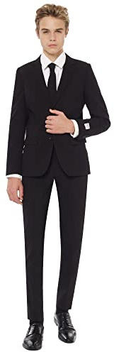 OppoSuits boys Crazy Suits for Teen Boys Aged 10 - 16 Years – Comes With Jacket, Pants and Tie, Black Knight, 10