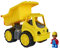 BIG-Power-Worker Kipper + Figur - Spielzeug Auto ideal für Unterwegs, Reifen aus Softmaterial, bewegliche Kippmulde mit Ladekappe, inklusive Figur, für Kinder ab 2 Jahren, Gelb