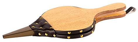 Hammer & Tongs Fireplace Light Wood Bellows - Traditional Fire Blower with Leather Effect Lung and Brass Rivets - Rustic Wooden Hand Bellow for Log Burners, Wood Stoves