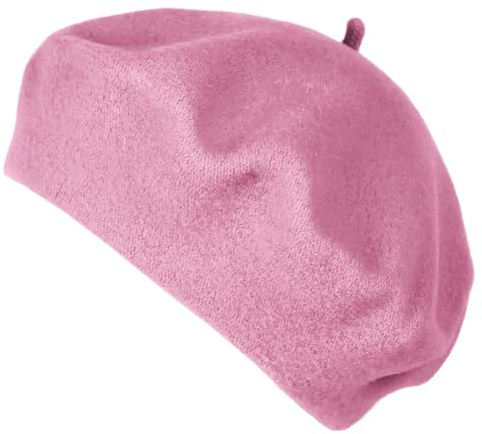 Van Der Rich ® - Fransk klassisk baskermössa basker – dam, Kraftig rosa, En Storlek