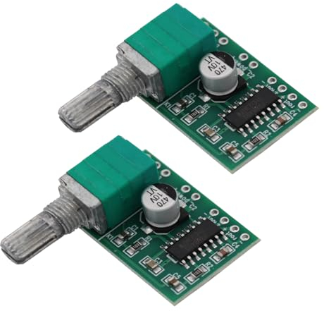 Heevhas 2 unidades Mini PAM8403 amplificador DC 5 V 3 W + 3 W placa de amplificador de audio digital con potenciómetro módulo de amplificador de potencia amplificador de audio estéreo amplificador