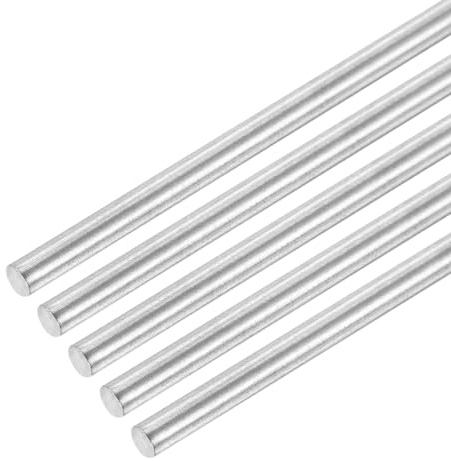 QUARKZMAN 5 stycken 304 rostfritt stål runda stavar, 4 mm x 420 mm massiva vågstavar