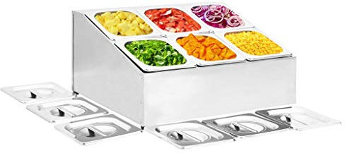 Générique Récipient Gastronorm avec 6 bacs GN 1/6 Acier Inoxydable,Range-ustensiles pour la Cuisine,5.75KG-51224