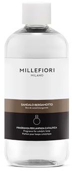 Millefiori Milano – Ricarica per Lampada Catalitica 500 ml, Sandalo & Bergamotto – Fragranza Legnosa e Agrumata per Profumazione Ambiente
