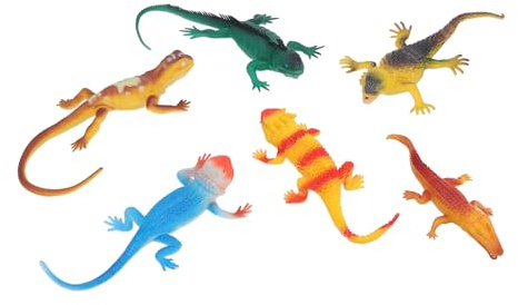 RASTKY Set di Figurine di Animali Lucertola Set di Modelli Educativi Realistici per Bambini 6 Pezzi per L'apprendimento Precoce e il Gioco Fantasioso Materiale in PVC Premium