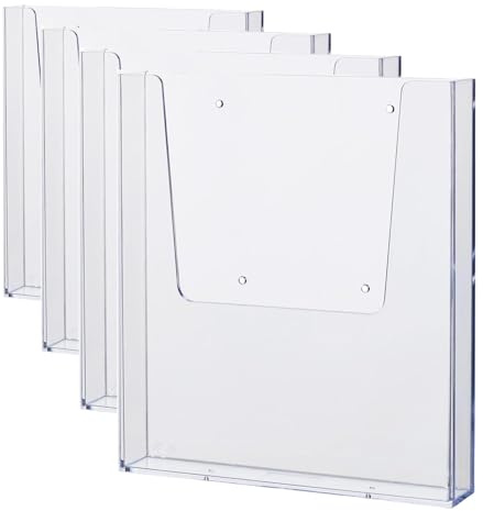 Helit H2350202 - Porte-brochures mural the help wall DIN A4, transparent (Lot de 4)