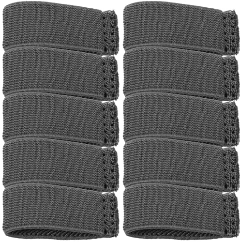 DOITOOL 10 Piezas de Trabillas Elásticas de Lona para Cinturón de Mochila, Retenedores Ajustables para Correas, Accesorios para Equipo de Caza y Actividades al Aire Libre, Color Gris