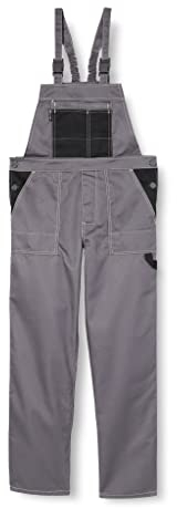 REIS MMSNB_50 Multi Master Schutzlatzhose | Latzhose Herren, Arbeitslatzhosen Männer | Grau-Schwarz | 50 Größe
