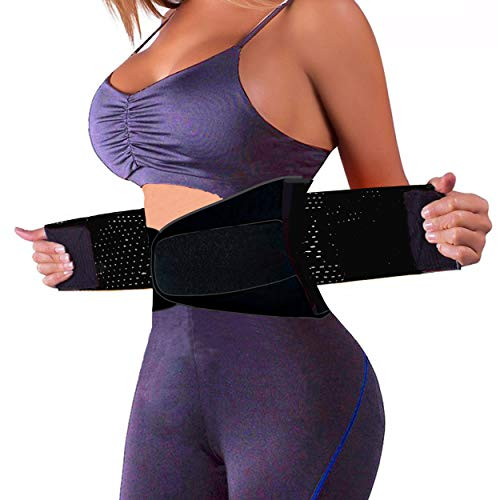 SCHWABMARKEN Sport Powergürtel Waisttrainer Taillengürtel Korsett, in Schwarz Größe Medium, Powerbelt, Cincher, Shaper, Unterstützung fürs Training, Fitness