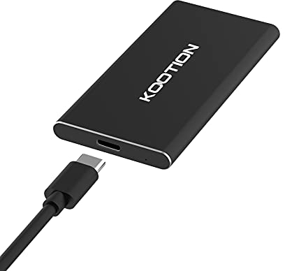 KOOTION SSD 250GB Externo Portátil USB 3.1 Disco Duro External Portable Tipo C, Alta Velocidad de Lectura y Escritura de hasta 550 MB/s y 500 MB/s, para Windows, MacBook, Xbox, Smart TV, PS3/4, 41g