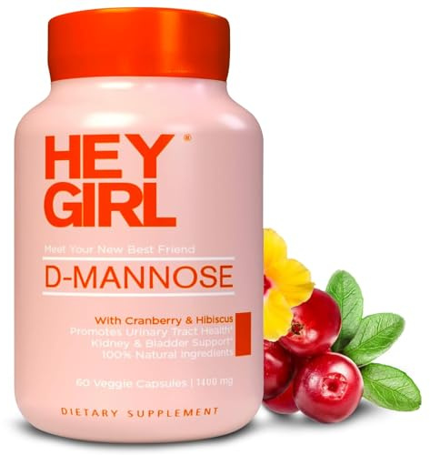 D Mannose Capsules - Fast-Acting UTI Supplement - Cleanse & Flush Impurities - with Natural D-Mannose Powder, Cranberry, Hibiscus & Dandelion - Alternative to Cranberry for Women, 60 Capsules