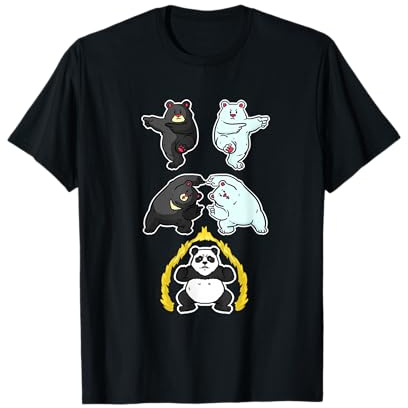 Panda Camicia Orso Polare Orso Nero Animale Fusion Panda Amante Maglietta