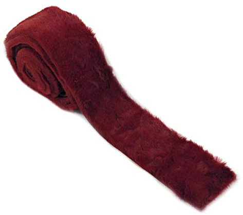 Marzoon weiches Fellband Tischband - 2m x 6cm Weinrot, Flauschiges Dekoband - ideal für Bastelprojekte