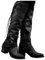 Hotberry Damen Hohe Stiefel Overknee-Stiefel mit Dicken Absätzen Schnürstiefeln Einfarbige Bequeme Western Cowboystiefel rutschfest Schneestiefel Reitstiefel für Frauen, Schwarz, 39 EU