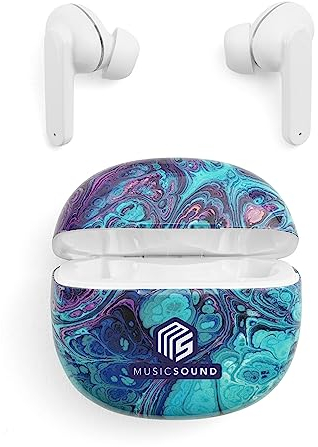 Music Sound - ÉCOUTEURS Wireless Intra-Auriculaires - Casque Bluetooth Intra-Auriculaires Wireless pour Smartphones avec étui de Chargement 5 Times – Autonomie 5h - Fantasy Fluide
