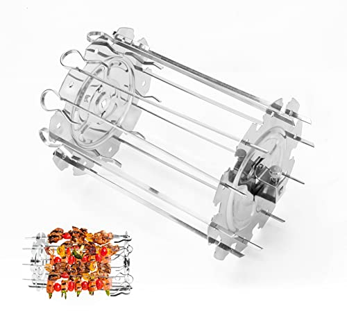 Victop Rotating Kebab Skewers Stainless Steel Roaster Rotisserie Skewers, Needle Cage Oven Kebab Maker Grill Includes 10 Skewers Fits for Most Air Fryer Oven Rotisserie Grill