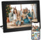 Veidoo Marco de Foto Digital WiFi, Pantalla Táctil de 10 Pulgadas, 32 GB Memoria, Rotación Automática, Música/Video/Calendario/Reloj, Fotos y Videos a través Frameo, Regalo para la Familia(Negro)