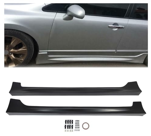 HECASA Side Skirts Replacement Compatible with 2006-2011 Honda Civic 4 Door Sedan Rocker Panels Guard Side Extension Splitter Black