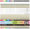 CHARSOCO 24er Fineliner Set - 0,23mm Präzisionsfineliner mit wasserfester Archivtinte | 12 Farben & 12 Schwarz | Für Künstler, Manga, technische Zeichnungen, Schule & Design