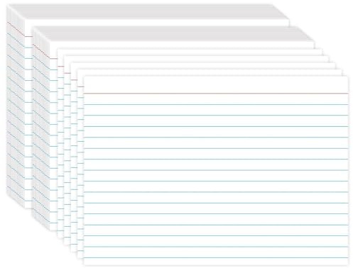 White Index Cards 5x7, Ruled Index Cards, Flash Cards for Studying, File Note Cards, Study Cards, Flash Cards, 100 Pcs Lined Index Flashcards for Office and School Supplies