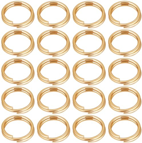 Beebeecraft 1 boîte de 200 Anneaux de Jonction à Double Boucle Plaqués Or 18 carats 304 Anneaux de Jonction Ouverts en Acier Inoxydable de 5mm Anneaux Ronds Fendus pour Bricolage Bracelet Collier