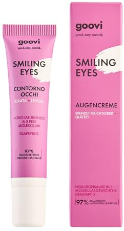 GOOVI Smiling Eyes Eye Cream - Augencreme mit Hyaluronsäure & Hexapeptid - Glättend & feuchtigkeitsspendend - 15ml