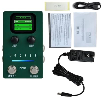 Guitarra de pedal de looper con grabación de 160 minutos, pedal de looper de la estación de bucle para la guitarra de la guitarra de guitarra de guitarra Pedal del procesador de