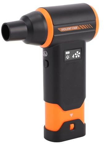 Luocute Dépoussiéreur à Air comprimé, 130 000 Tr/min, Mini Ventilateur, 4 Vitesses Réglables, Rechargeables, sans Fil, Souffleur de Poussière pour PC, Maison, Extérieur, Voiture