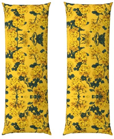 Rapeseed Flowers Print Long Body Pillowcase 20x54in Stylish and Comfortable Pillow Cover for A Restful Sleep