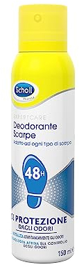 Scholl Pharma, Deodorante Spray per Scarpe con Tecnologia Attiva sul Controllo degli Odori, Elimina e Protegge dai Cattivi Odori per 48h, Adatto ad Ogni Tipo di Scarpa, 1 Flaconi da 150 ml