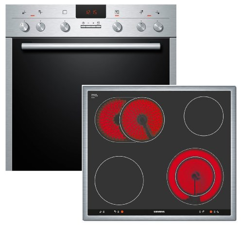 Siemens eq641e k02b encastrable-Combinaison/A/Plaque de cuisson Cuisinière : Cuisinière vitrocéramique/Verre Céramique/Couleur : Noir/Argent//3D active clean air chaud plus/automatique Charge Rapide et chauffage