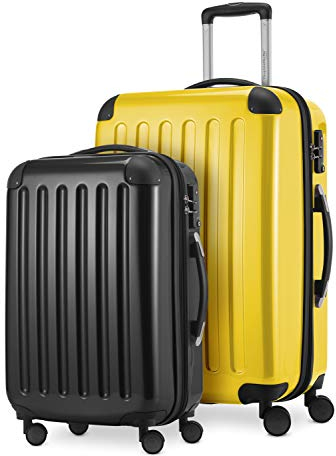 Hauptstadtkoffer® · 2er Hartschalen Kofferset · Handgepäck 45 Liter + Koffer 87 Liter · TSA (gelb-schwarz)