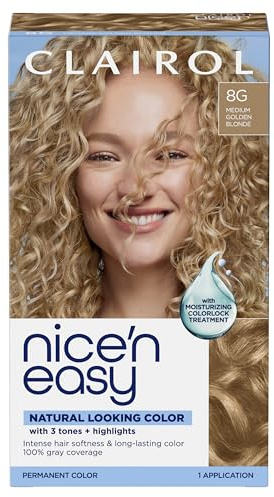 Clairol Nice'n Easy Permanent Hair Dye, 8G Medium Golden Blonde | 1 Pack