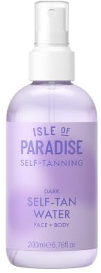 Isle of Paradise Self Tanning Water- Dark, Clear Self Tan Mist, Transfer-Proof Formula for Face & Body, Vegan & Cruelty-Free, Streak-Free Application, Non-Comedogenic 6.76 fl oz.